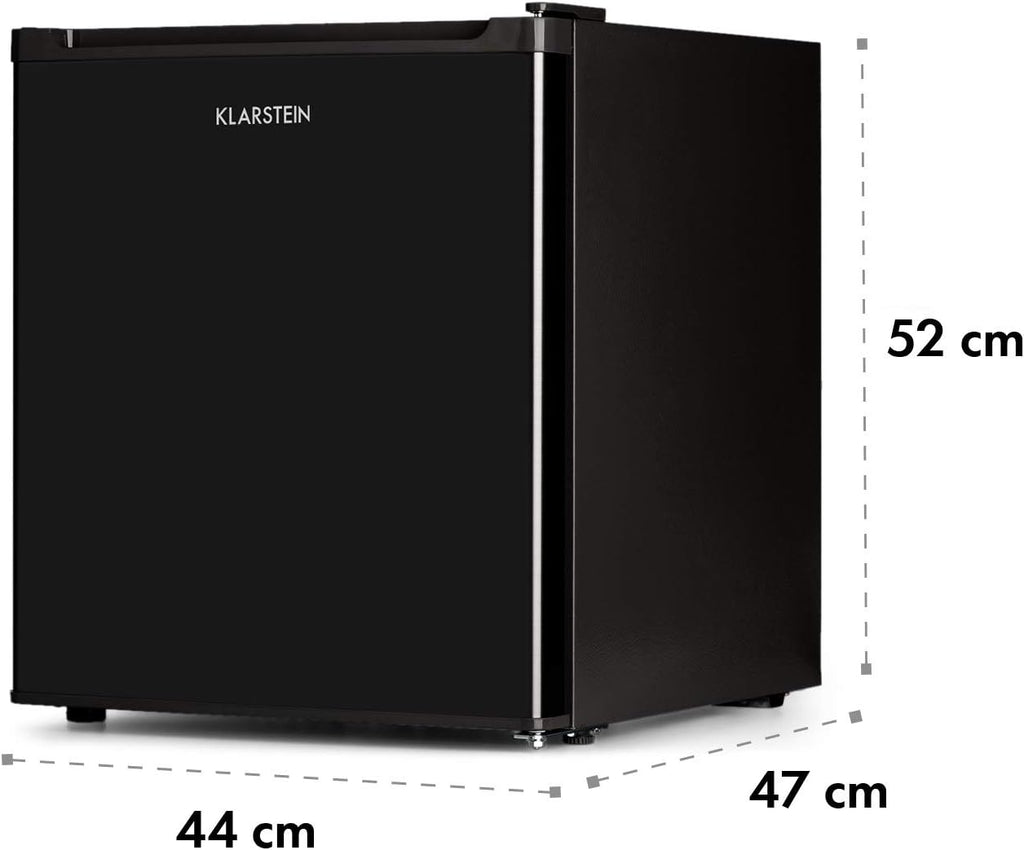 KLARSTEIN Garfield Eco - Congélateur petite taille, 34L, 4 étoiles, 117 kWh/an, 2 niveaux, 41 dB, Tablette amovible, Autonome, Environ 44 x 52 x 47 cm (LxHxP) - Noir