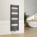 S'AFIELINA Radiateur Sèche-Serviettes Anthracite 1600x500 mm Porte-Serviettes Chauffant à Eau Chaude pour Salle de Bain 654W Sèche Serviette Eau Chaude avec Raccordement Central