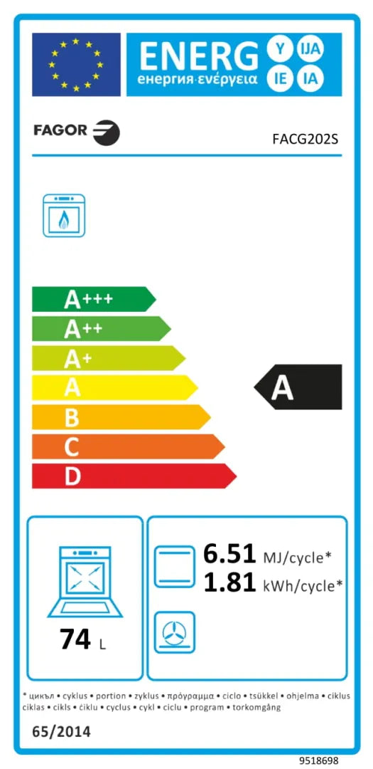 Cuisinière tout gaz FAGOR FACG202S