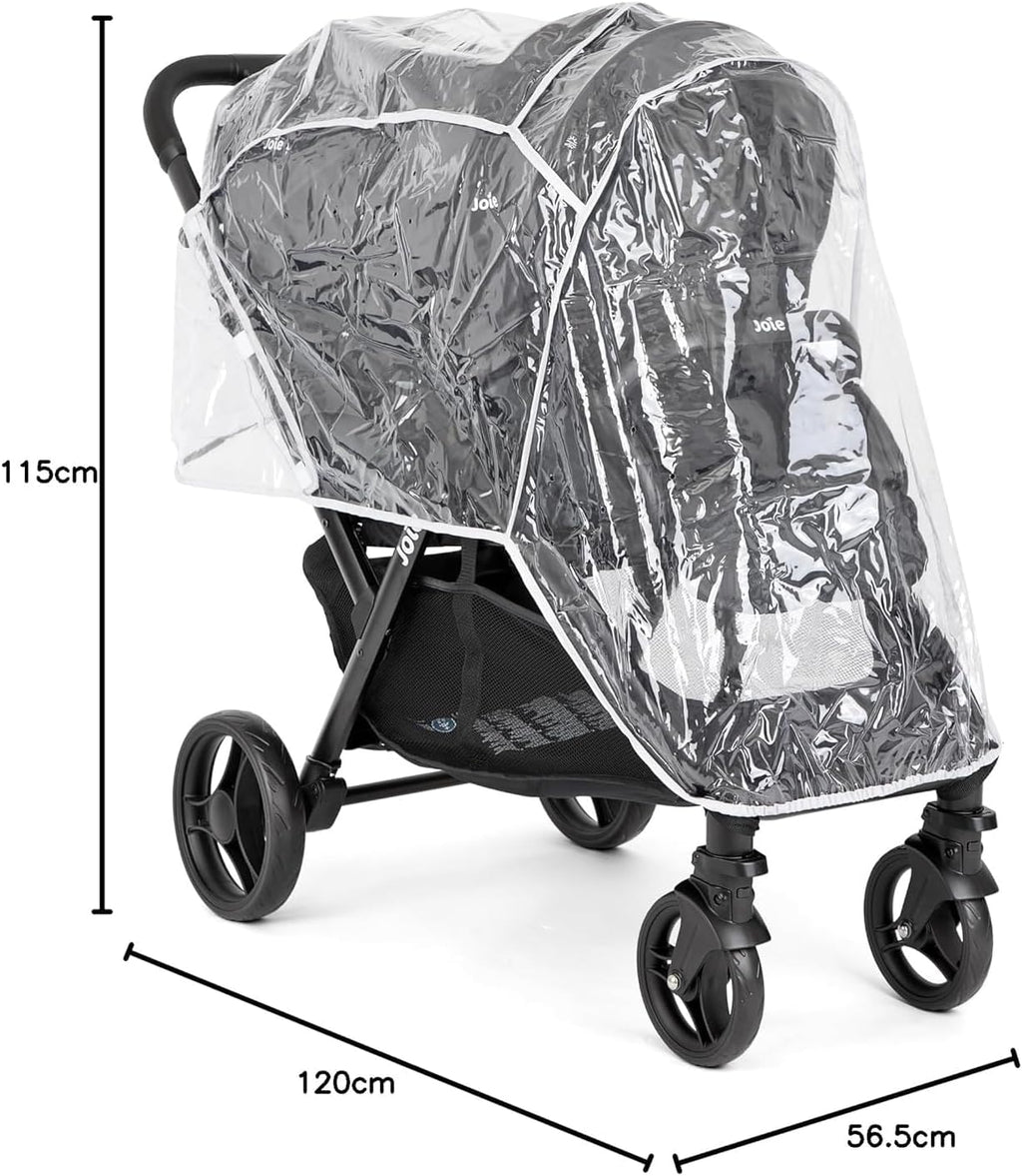 Joie - Evalite Duo - Poussette Double Légère - Siège Arrière Inclinable À Plat - Compatible Sièges Auto Et Nacelles - Suspension 4 Roues - Harnais 5 Points SoftTouch - Dès la naissance