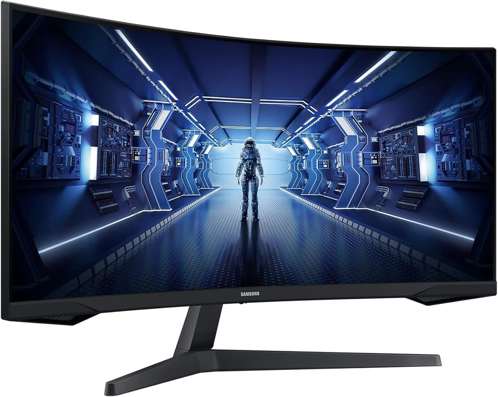 Samsung Ecran PC Odyssey G55T 34'' 165Hz, 1ms, Dalle VA 1000R, UWQHD 3440x1440, 2500:, 250cd/m2, AMD FreeSync Premium, Pied Ajustable,HDMI, DisplayPort