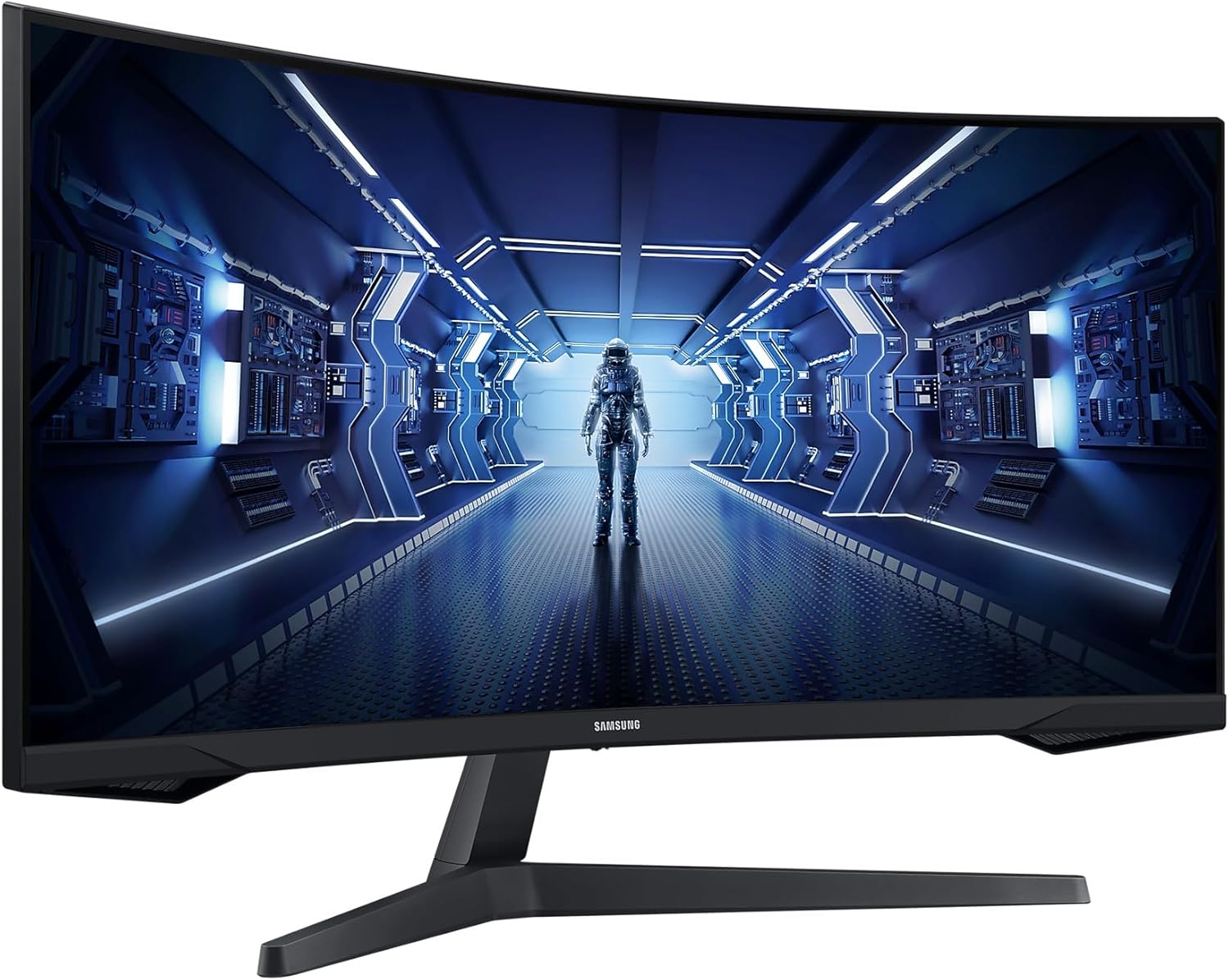 Samsung Ecran PC Odyssey G55T 34'' 165Hz, 1ms, Dalle VA 1000R, UWQHD 3440x1440, 2500:, 250cd/m2, AMD FreeSync Premium, Pied Ajustable,HDMI, DisplayPort