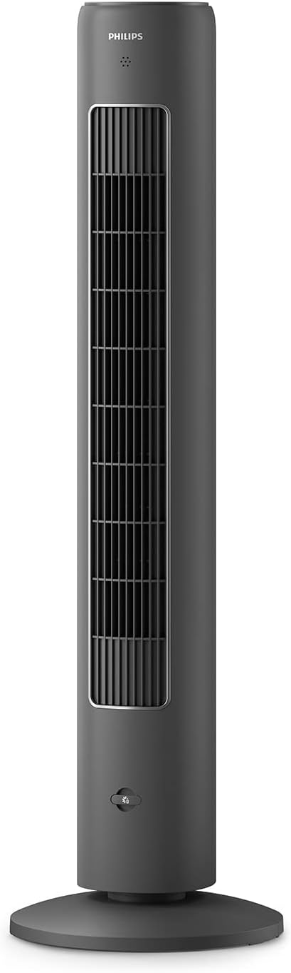 Philips Ventilateur Série 5000, Tour Oscillante 105 cm, Télécommande, Minuterie, 3 Vitesses et Modes, 40 W, Flux d'air puissant et silencieux, Convient à l'aromathérapie, Gris Foncé(CX5535/11)