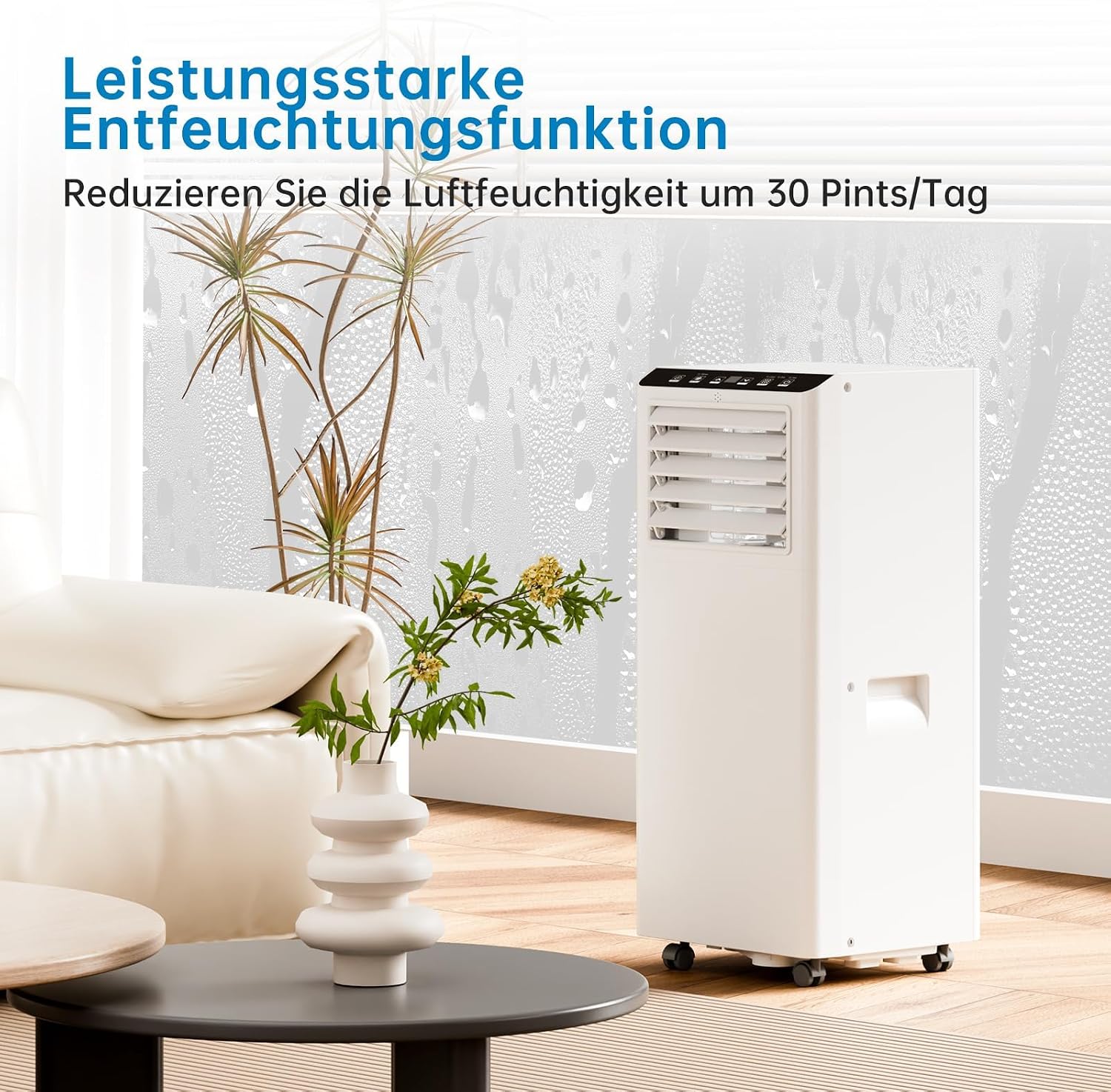 Climatiseur Mobile 9000 BTU, Mobile Klimageräte Avec Tuyau d’évacuation, Climatiseur Mobile Silencieux