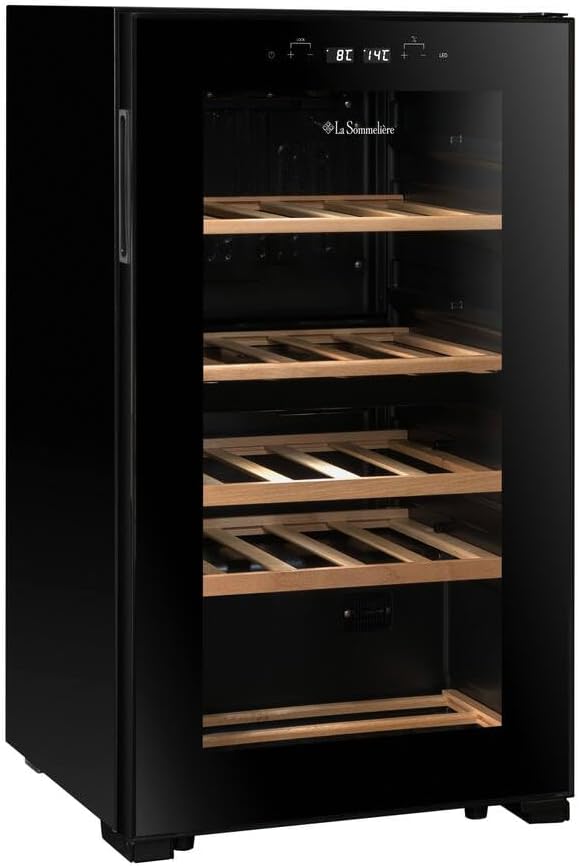 LA SOMMELIERE Cave de mise à température double zone SLS32DZBLACK 32 Bouteilles