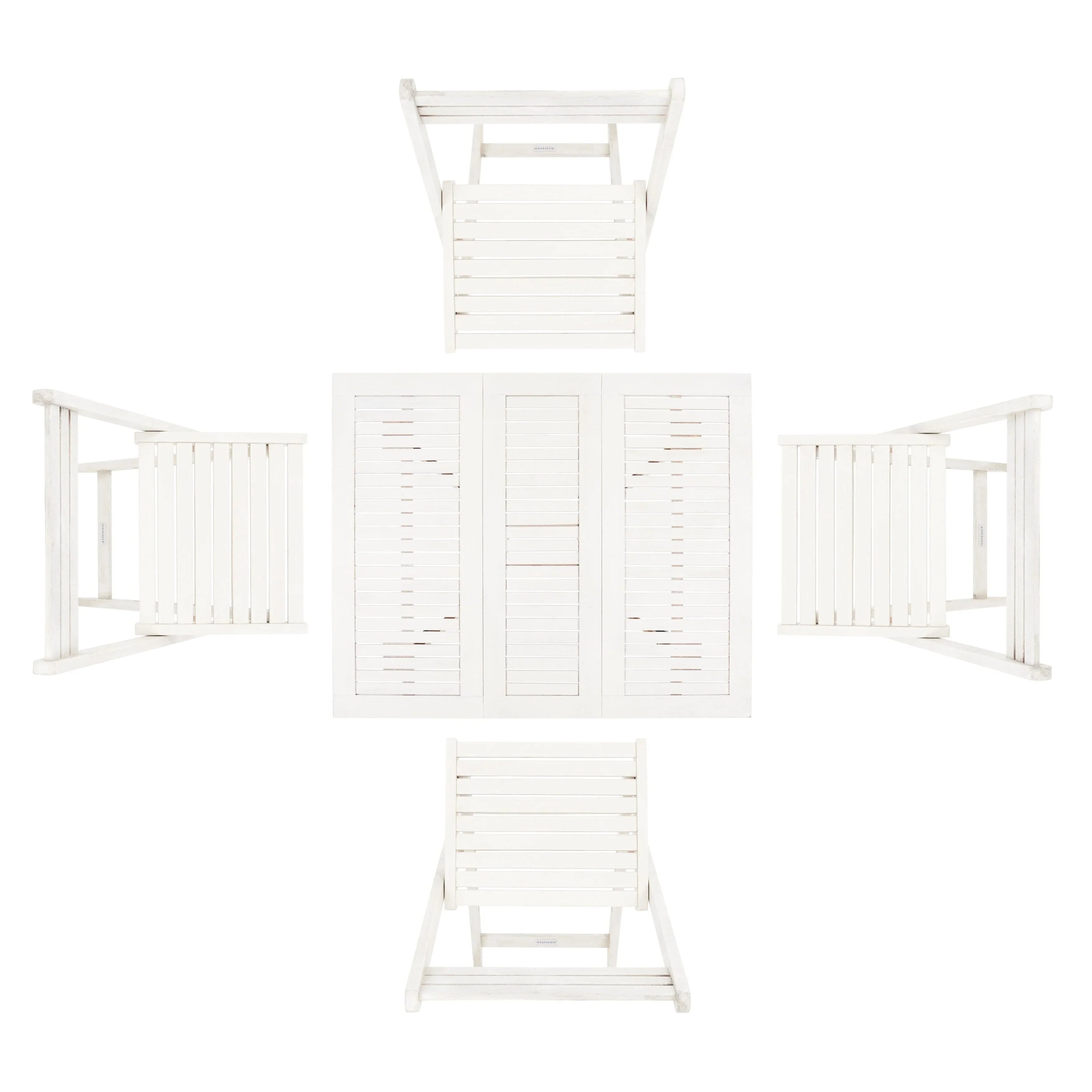 SAFAVIEH Outdoor Brandy 5-Piece Outdoor Dining Table Set - 43Wx35Dx29H