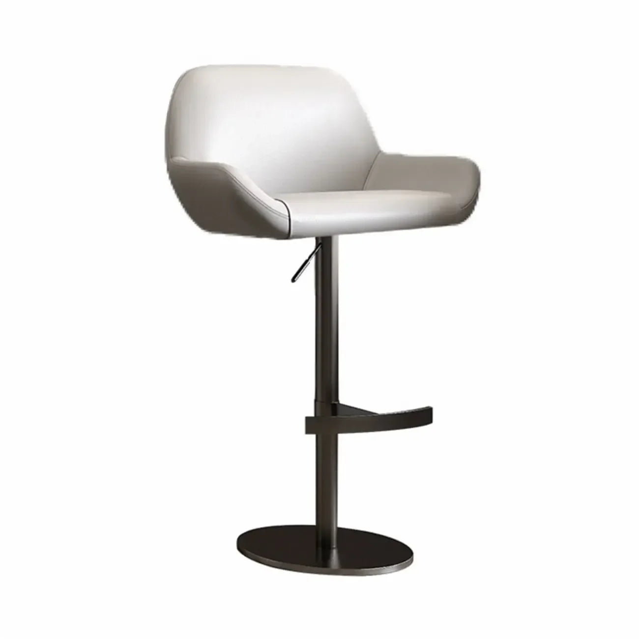 Minimalist Leather Swivel Bar Stools with Low Back for Kitchen