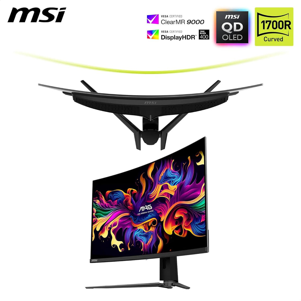 MSI MAG 321CUP QD-OLED Ecran Gaming incurvé 32'' 4K UHD - 1700R, Dalle Quantum Dot OLED 3840 x 1080, 165 Hz / 0.03 ms, DisplayHDR True Black 400, G-Sync, HDMI 2.1, DP 1.4a, USB Type-C (PD 15W), Noir