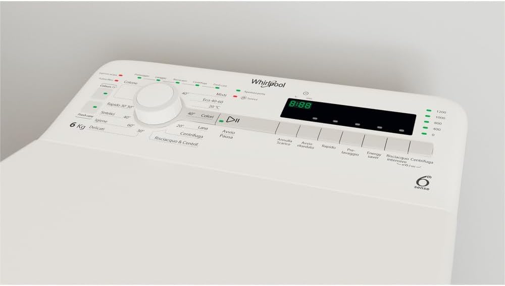 Whirlpool TDLR 6240S IT Machine à laver Charge Par dessus 6 1200 tr/min C Blanc