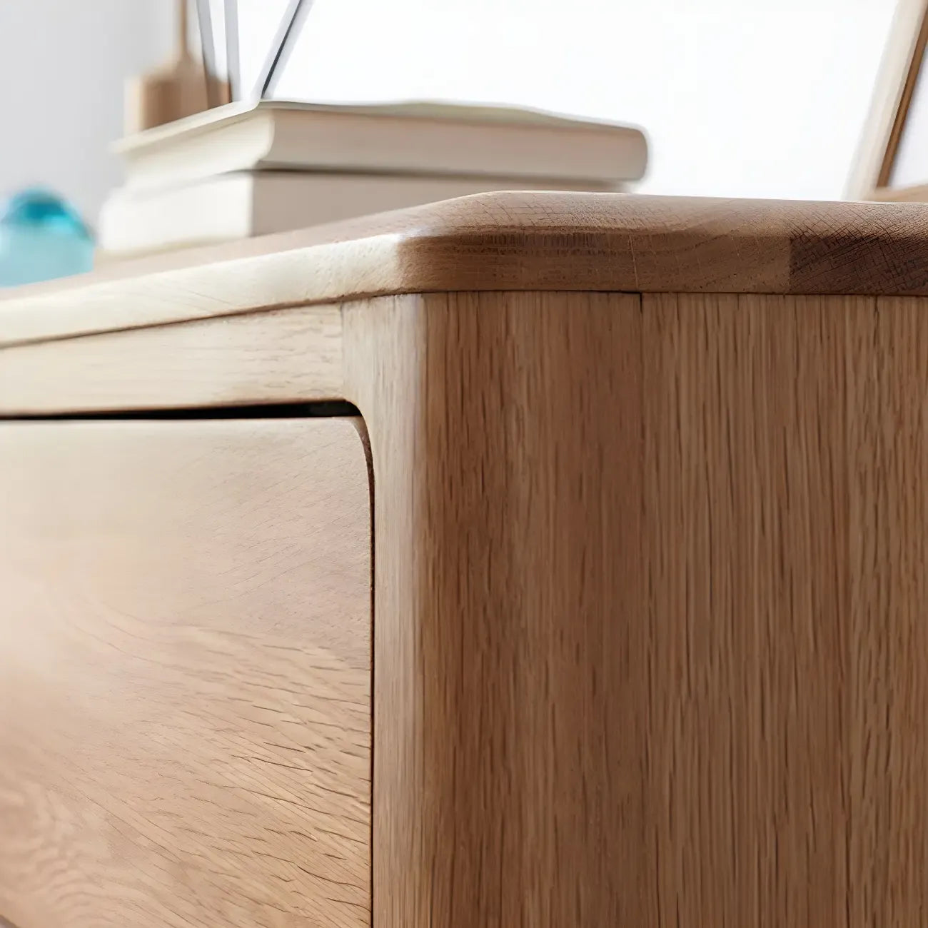 Traditional Natural Oak Wood Double Dresser for Bedroom
