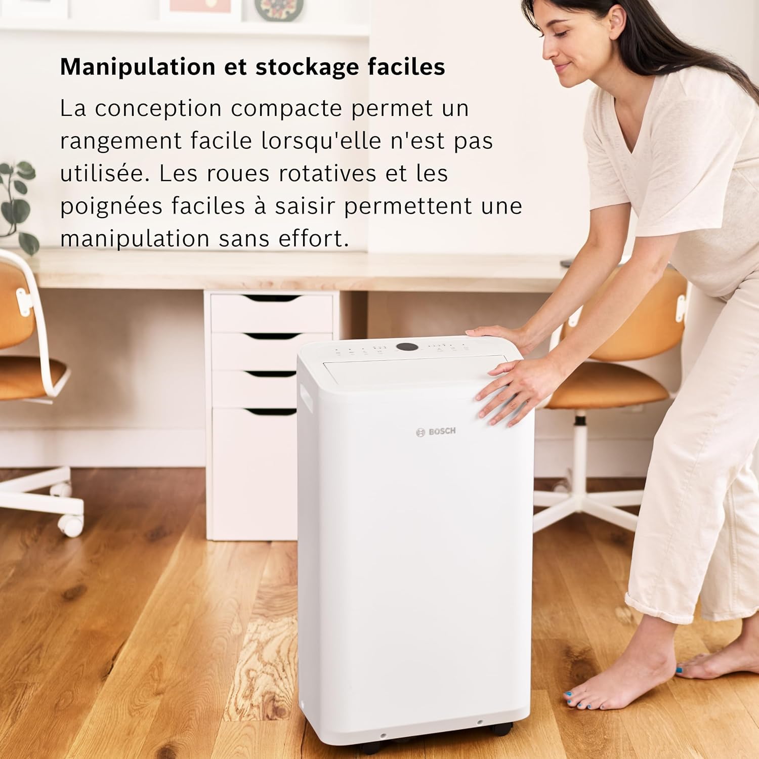 Bosch Cool 2000 Portable AC - 3 en 1 Climatiseur, Déshumidificateur, Ventilateur - 2,6 kW pour les pièces jusqu'à 35m² - Avec Mode Auto, Mode Silencieux et Mode Veille (46 db (A)) [Classe A]
