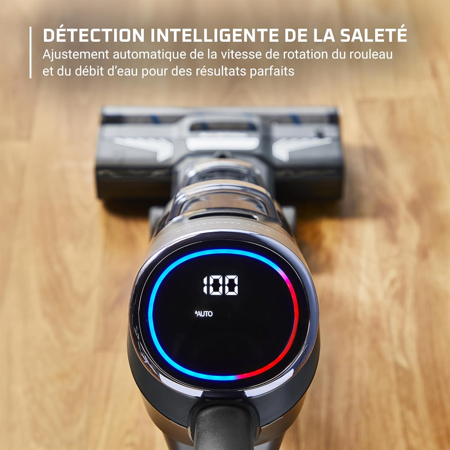 Rowenta X-Clean 4 Aspirateur Balai Laveur sans Fil, Aspiration et Lavage Puissant, Intelligent, Autonomie 50min, Autonettoyage GZ5036WO, Gris