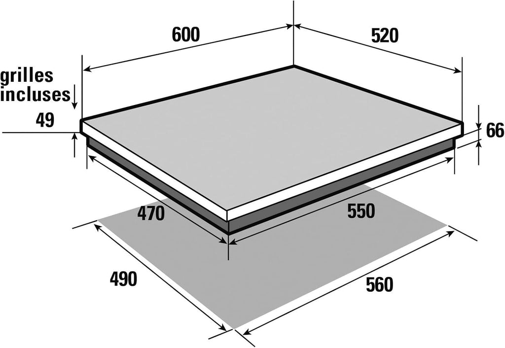 SAUTER SPI9602BM - Table de cuisson mixte induction/GAZ - 2 foyers induction (18 cm, 2,8 kW, 13 niveaux, minuterie 99 min) - 2 brûleurs gaz - grilles fonte - sécurité avancée