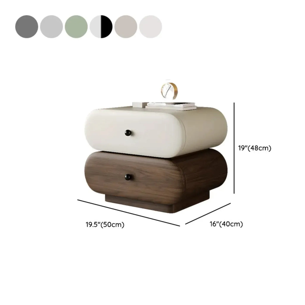 Modern Two-Tone Bedside Table with Storage Drawers