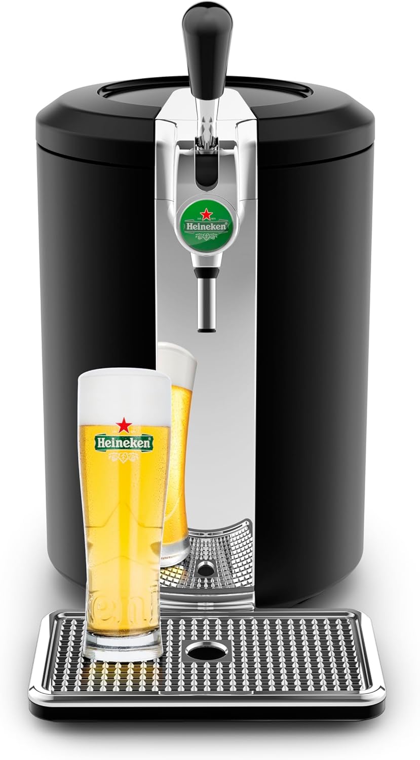 Krups Beertender Machine bière pression, Fûts de 5 L, Marques du groupe Heineken, Témoin lumineux, Température et mousse parfaites, Bière fraîche, Installation facile, Compact noire VB450E10