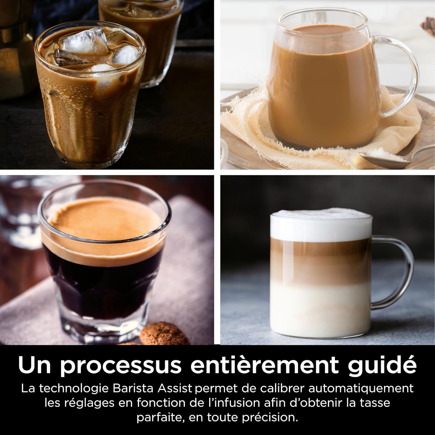 NINJA Machine à café Luxe Essential 2-en-1, Latte, Cappuccino et Espresso avec broyeur à grains et mousseur à lait intégrés, facile à utiliser, 2 préréglages mousse, argent, ES501EU