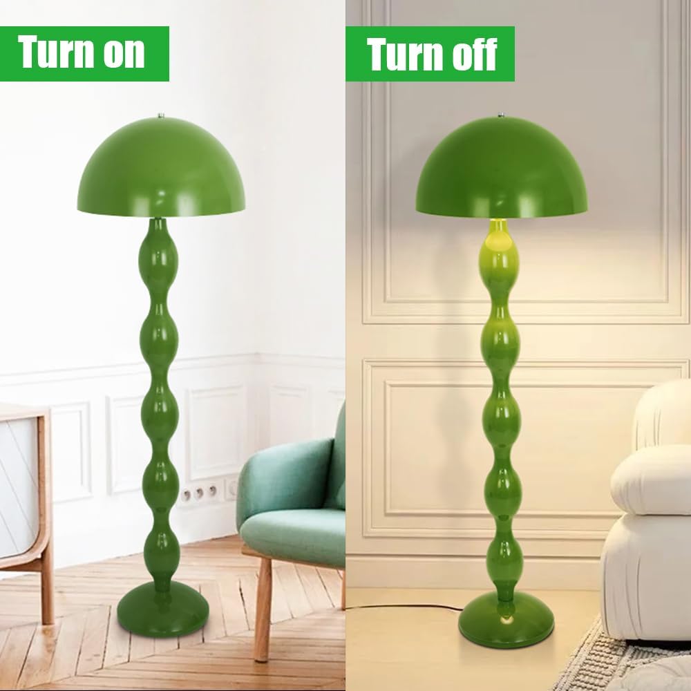 YESINTO Lampe Champignon Verte,Lampadaire Sur Pied Salon Vintage,Lampadaire Avec Douille E27,Lampe Sur Pied Pour Salon Chambre Bureau Chambre d'enfant Salle à Manger