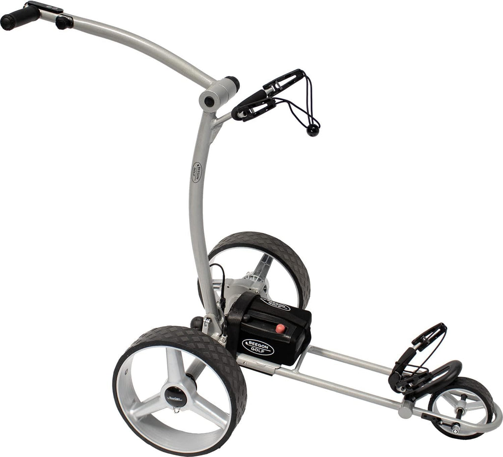 Chariot de golf électrique GT-X400 Pro avec batterie lithium 18 Ah, gris argent