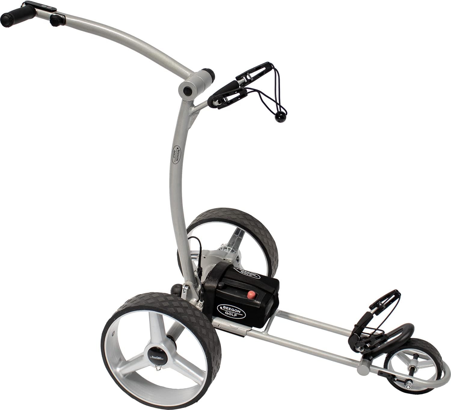 Chariot de golf électrique GT-X400 Pro avec batterie lithium 18 Ah, gris argent