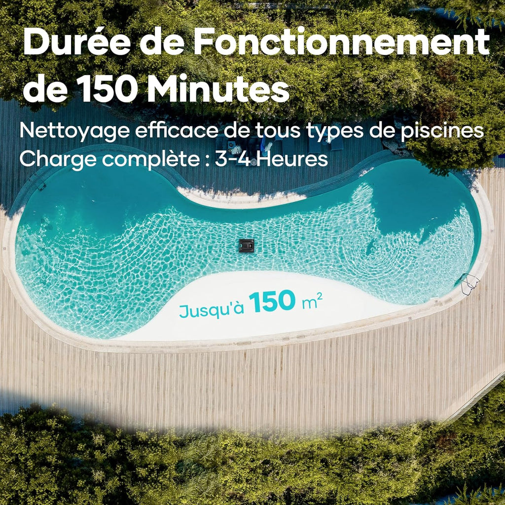 AIPER Scuba S1 Robot Pool Floor and Walls, Water Line, Cordless Pool Vacuum, 4 Modes, 150Min Battery Life, Climbing Walls, Intelligent Navigation 2.0, Ideal for In-Ground Pools 150