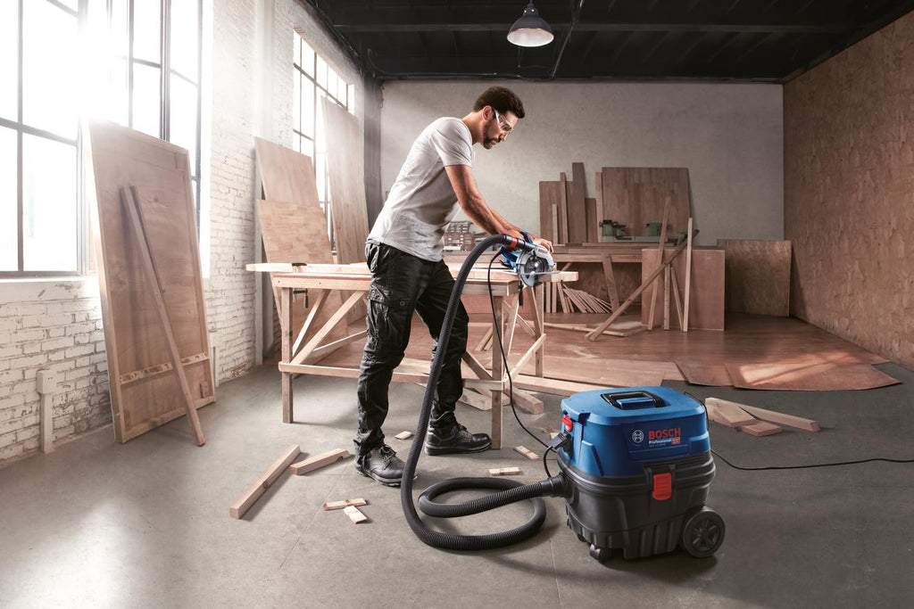 Bosch Professional Aspirateur pour Solides et liquides Gas 12-25 PL (Moteur 1 250 W, débit d'air de 65 l/s, dépression de 200 mbar, y Compris Filtre HEPA, suceur Droit)