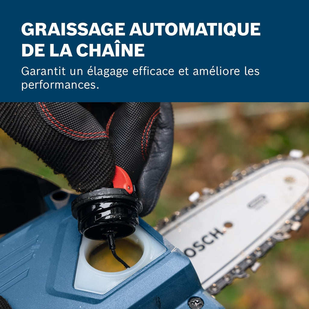 Bosch Professional 18V System Élagueuse GKE 18V-15 (jusqu'à 350 coupes par charge, coupes DIY jusqu'à 13 cm, moteur sans charbons, fourreau de 15 cm, sans batterie)
