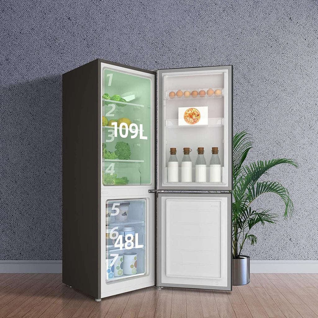 CHIQ Réfrigérateur congélateur bas FBM157L42 157L (109+48), Largeur 47cm, Low frost, 39 db, Portes réversibles, 12 ans de garantie sur le compresseur