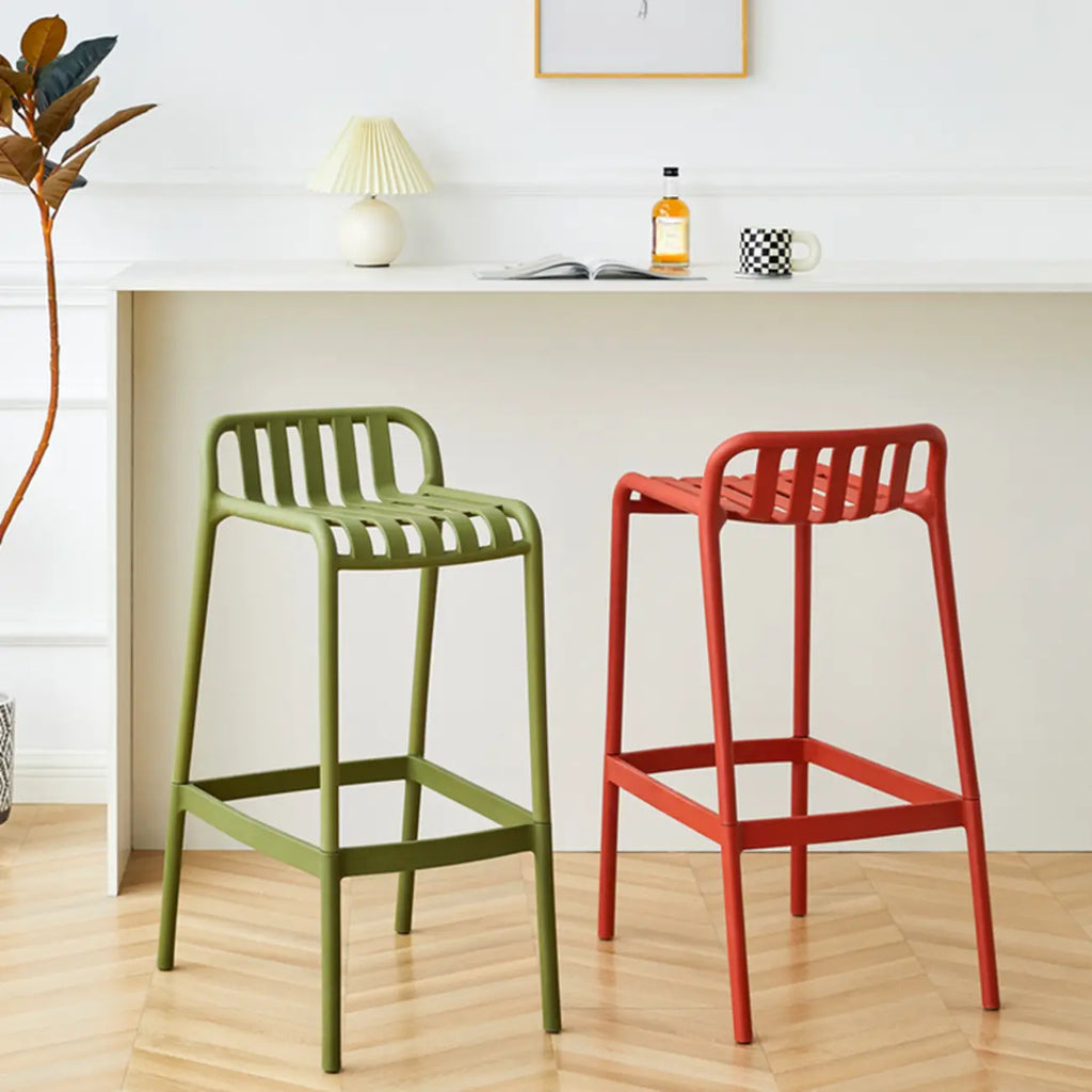 Minimalist Plastic Counter Bar Stool Outdoor Indoor