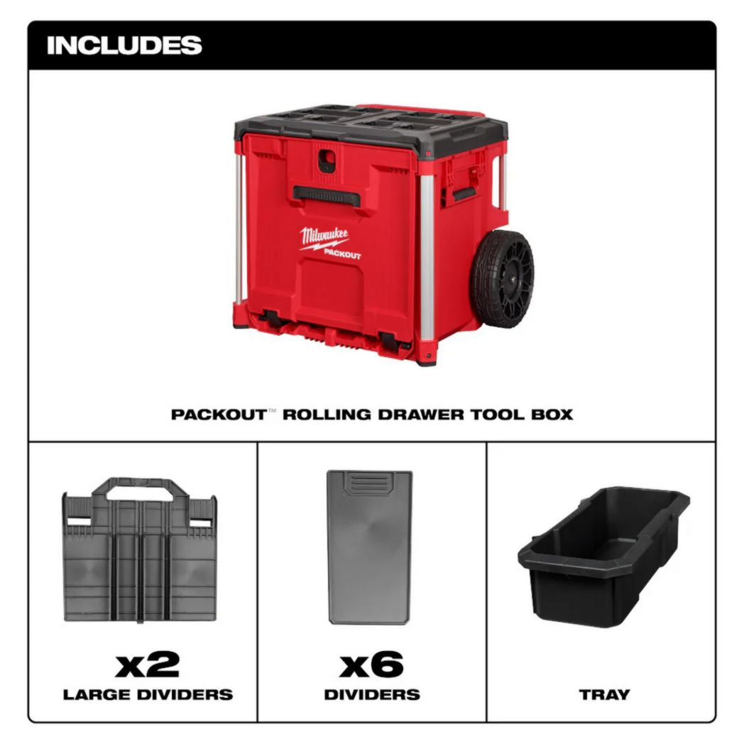 Milwaukee 48-22-8420- Boîte à outils à roulettes PACKOUT™