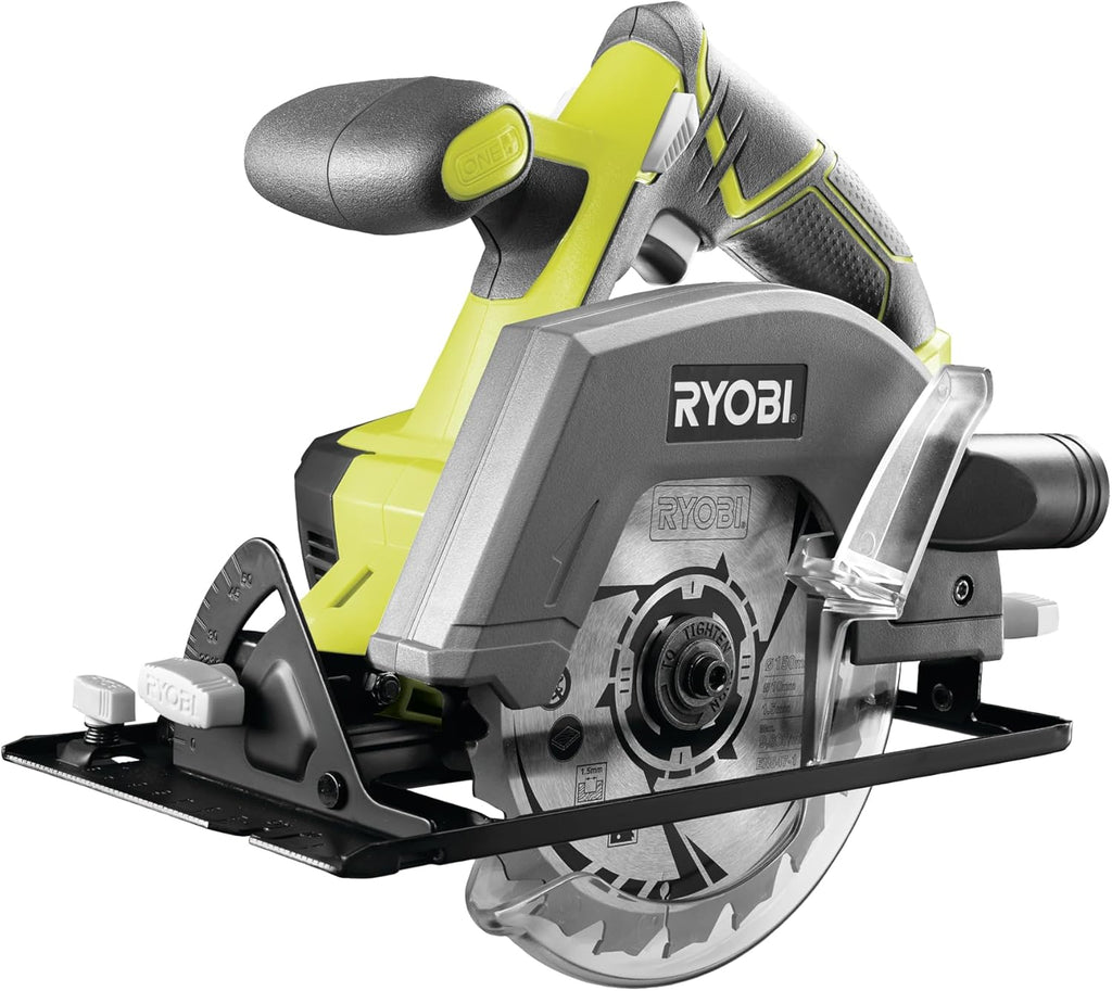 RYOBI - Kit 6 outils 18V ONE+ : Perceuse percussion, Scie sauteuse, Ponceuse triangulaire, outil multi-fonction, Scie circulaire, Aspirateur - batterie 1x4Ah, 1x2Ah, chargeur, sac - RCK186O-242SZL