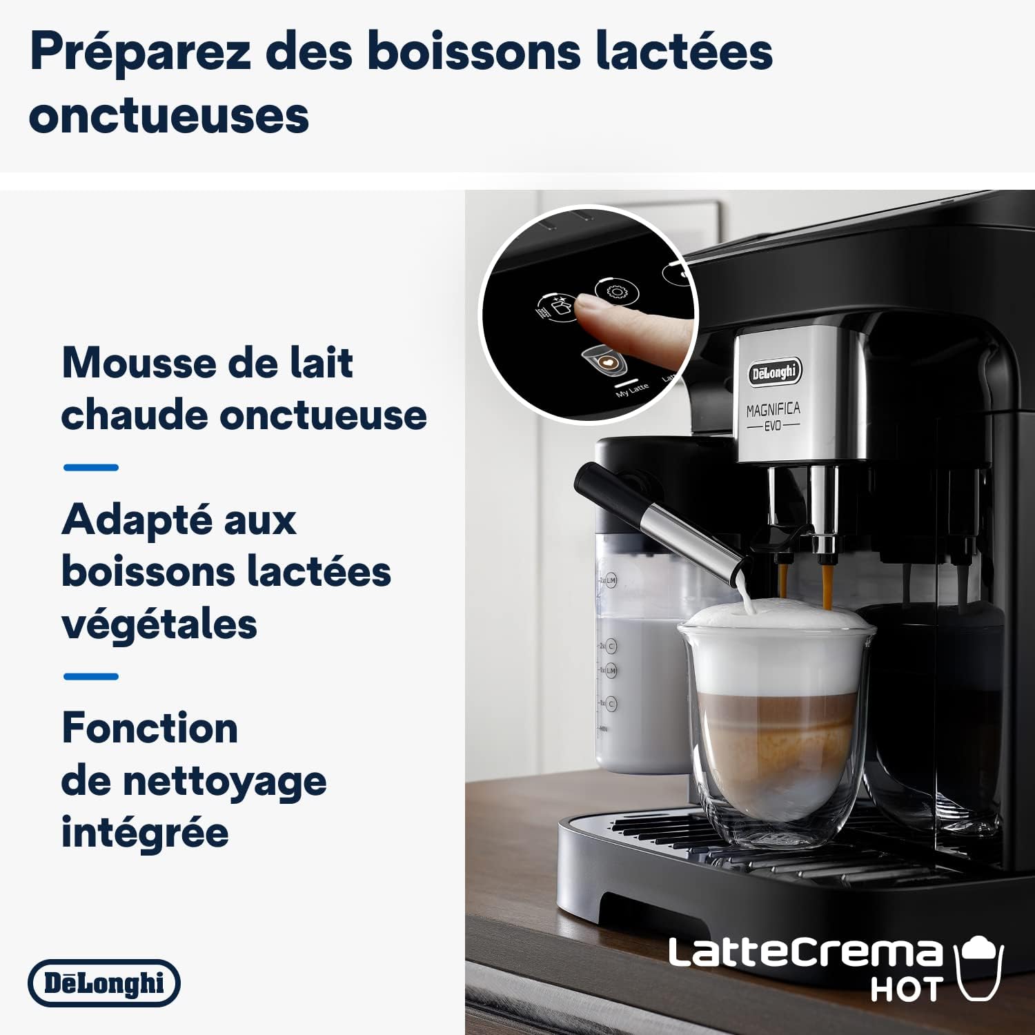 Magnifica Evo Machine a Café Grain ECAM292.81.B, Machine Expresso et Cappucino, 1.8L, 1450W, Noir