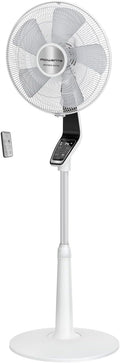 Rowenta Turbo Silence Extreme Ventilateur sur pied, Puissant, Silencieux, Écoénergétique, Design, Timer 12h, Télécommande VU5690F0, Blanc et Métallisé