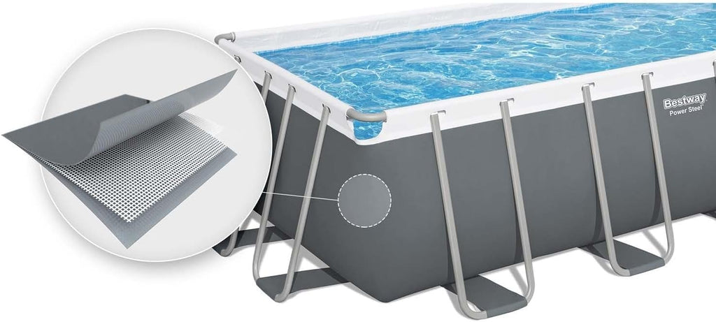 Bestway - Piscine Hors Sol Steel Pro Max, Filtre à Cartouche, bâche, échelle - 488 cm x 244 cm x 122 cm - Gris foncé