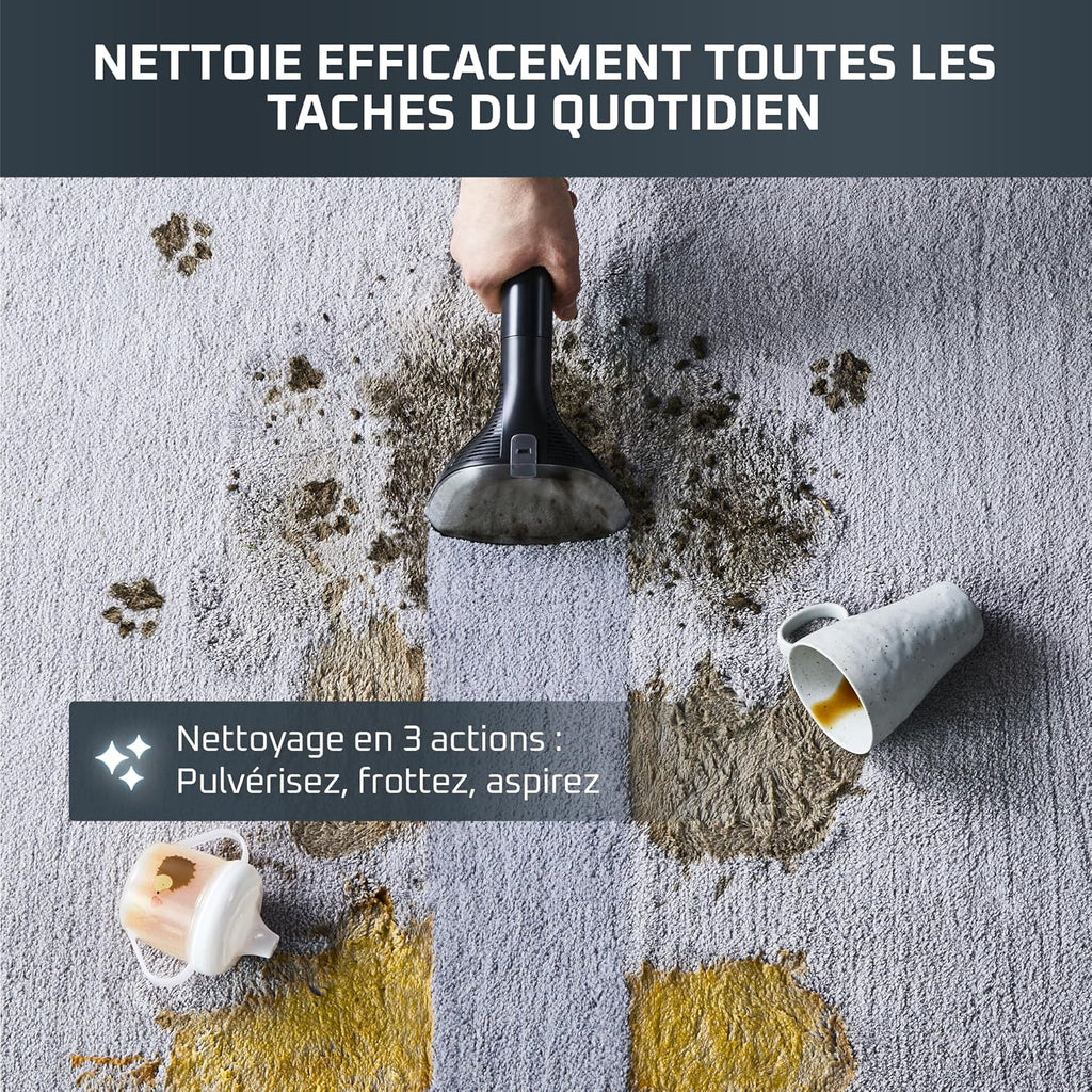Rowenta X-Clean 10 et Clean it, Aspirateur Laveur sans Fil et Shampouineuse, Parfait pour Tâches Tenaces et Poils, Sols Durs, Moquettes et Tapis GZ7540WO + IN5010F0