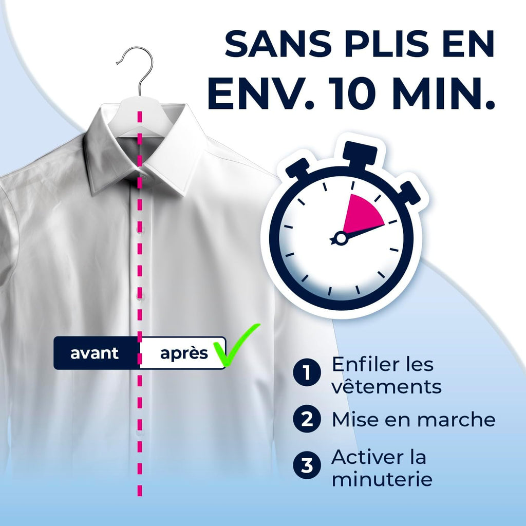 CLEANmaxx Appareil de repassage automatique de chemises avec accessoire pour pantalons | Idéal pour chemises, chemisiers & pantalons | Séchage doux et infroissable en quelques minutes