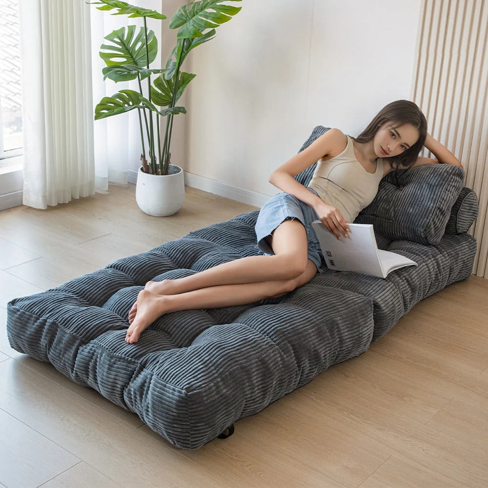 8 Corduroy Folding Couch Sofa Bed,Single