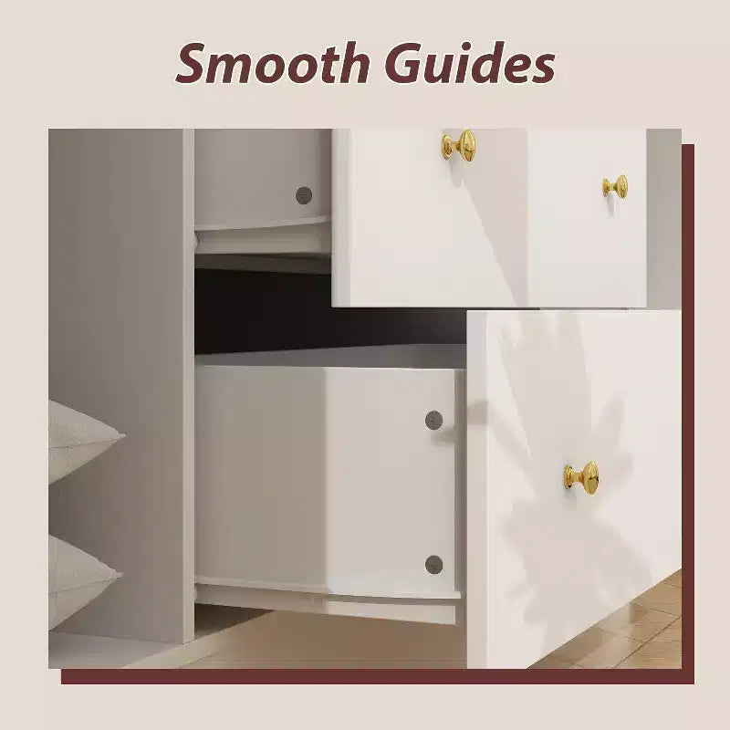 Hitow Armoire 2-Large Drawer Center Hanging Area with Mirror Minimalist Style