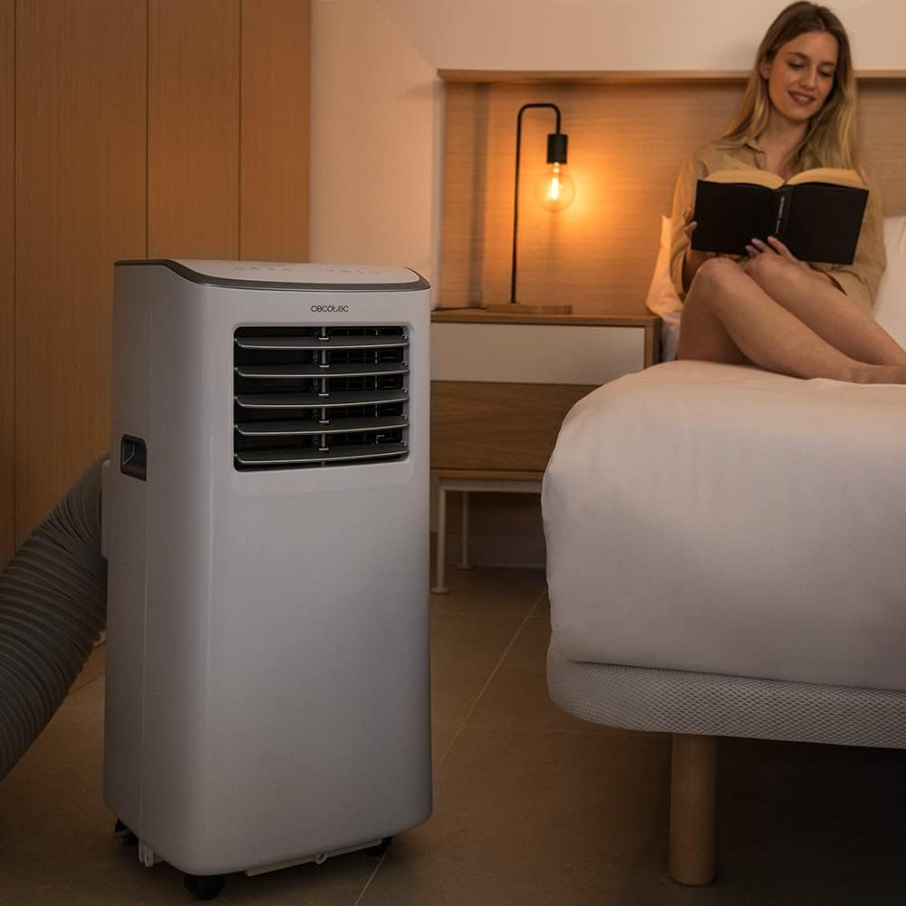 Cecotec Climatiseur Portable ForceClima 7400 Soundless Touch. Télécommande et commande tactile, 7000 BTU, affichage LED, 4 modes, 2 vitesses, couverture jusqu'à 15 m2