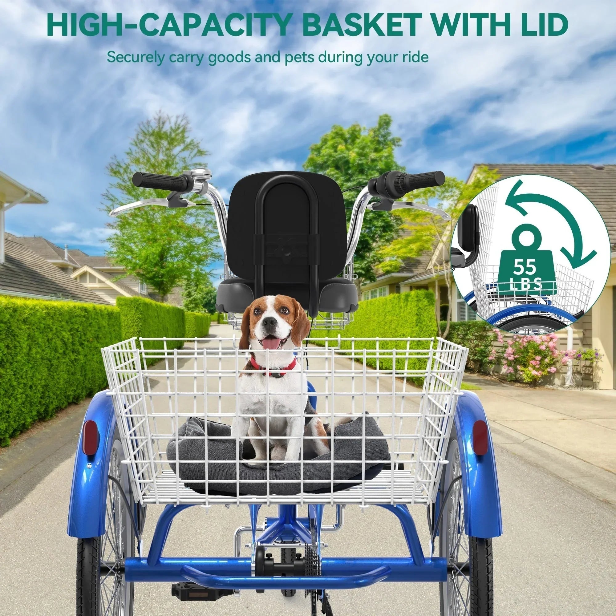 26 Adult Tricycle 3 Wheel Bikes 7 Speed Trike Bike