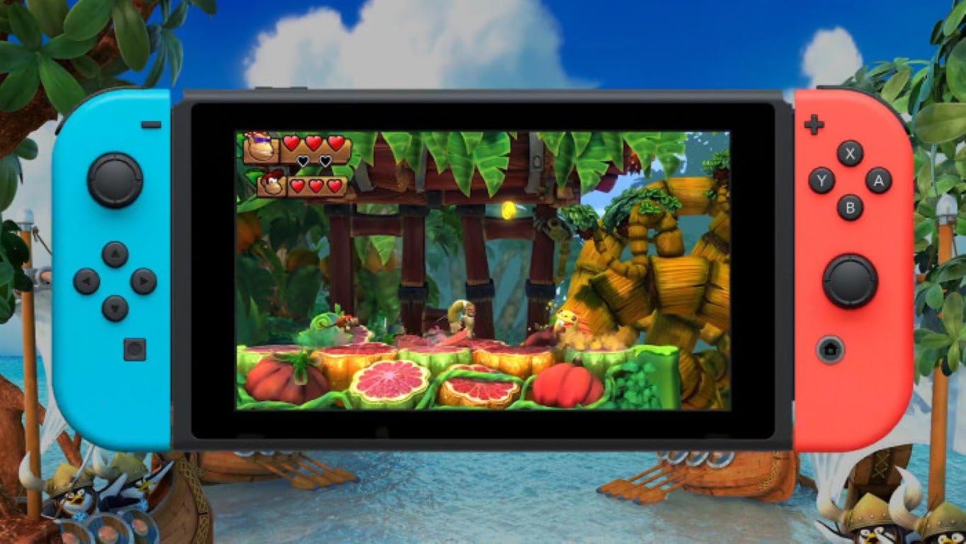 Nintendo Switch Console Rouge/Bleu Néon 32Go Pack + Mario Kart 8 Deluxe + Donkey Kong: Tropical Freeze