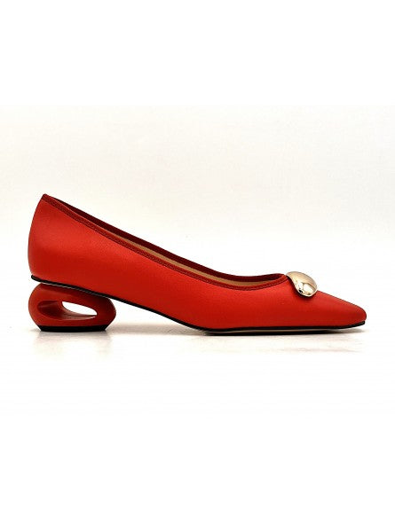 Escarpin Stocks Permanents Ruth / Rouge