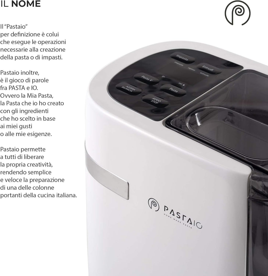PASTAIO Machine à pâtes automatique avec 12 matrices et balance intégrée