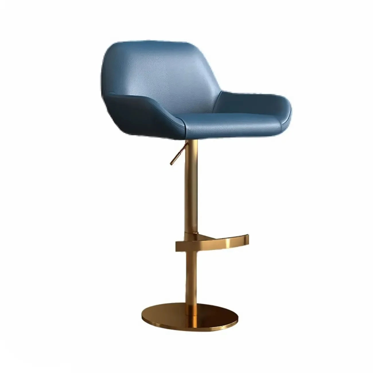 Minimalist Leather Swivel Bar Stools with Low Back for Kitchen