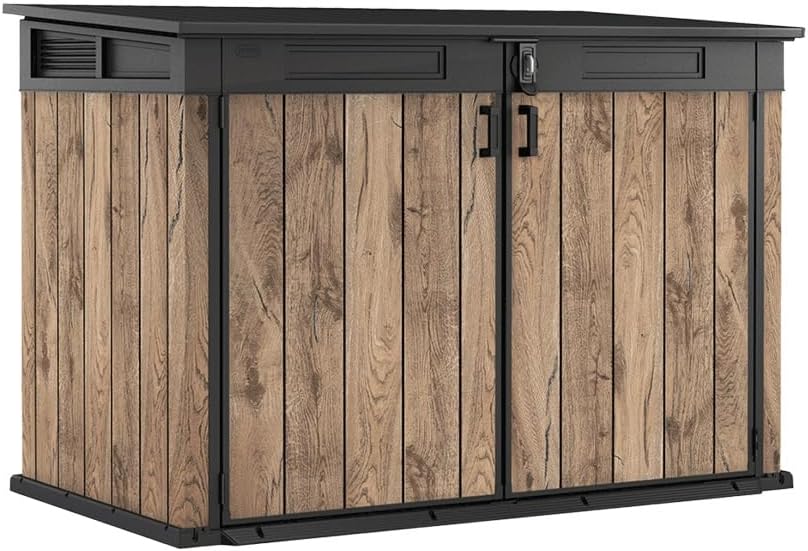 Keter Coffre de rangement pour jardin Signature 2020L - Aspect bois